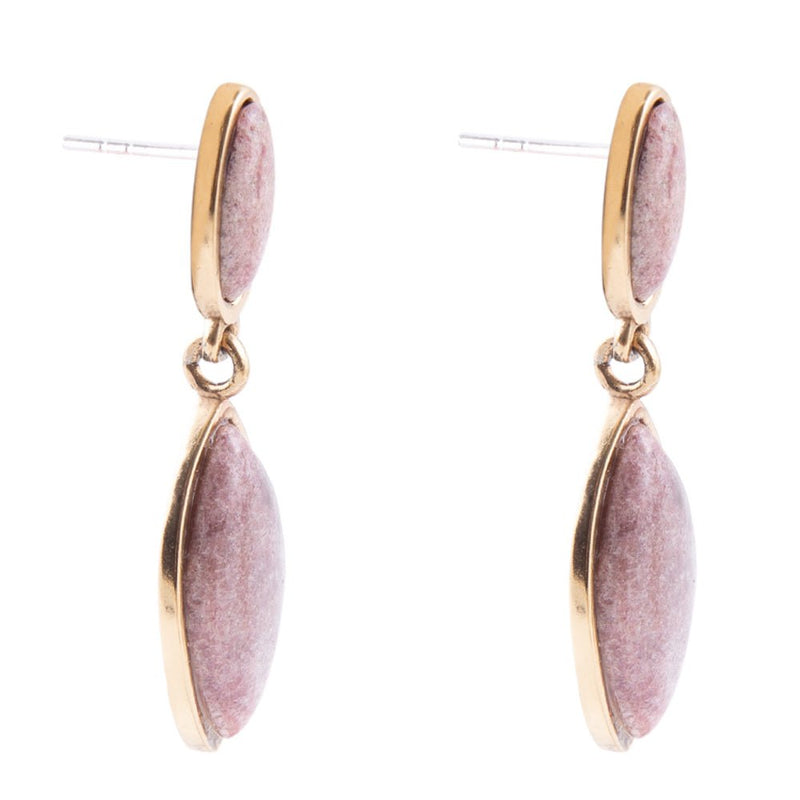 Champion Double Drop Rhodonite Earrings - Barse Jewelry