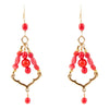 Chandelier Red Coral and Bronze Earrings - Barse Jewelry