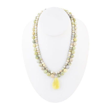 Chartruese Green Lemon Jade Statement Necklace - Barse Jewelry