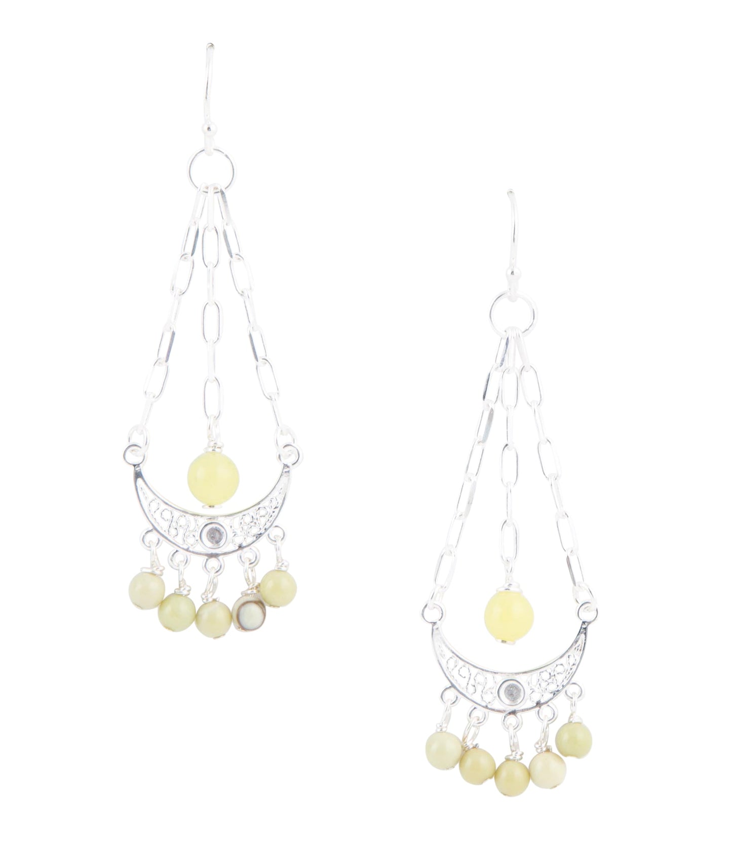 Chartruese Lemon Jade Chandelier Earrings - Barse Jewelry
