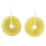 Chartruese Lemon Jade Disc Earrings - Barse Jewelry