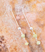 Chartruese Lemon Jade Linear Earrings - Barse Jewelry