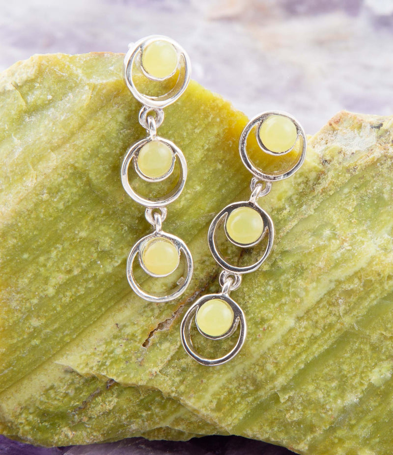 Chartruese Yellow Jade Post Earrings - Barse Jewelry