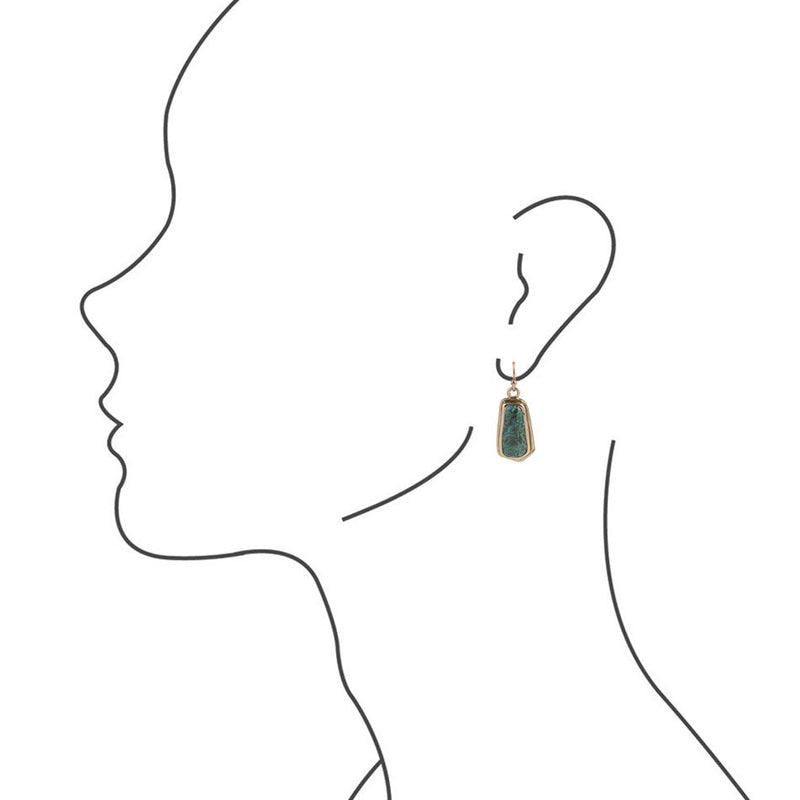 Chrysocolla Bezel Earrings - Barse Jewelry