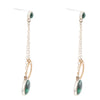 Circle Green Malachite and Two-Toned Metal Dangle Earrings - Barse Jewelry
