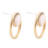 Circle Pink Opal and Golden Bronze Post Earrings - Barse Jewelry