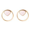 Circle Pink Opal and Golden Bronze Post Earrings - Barse Jewelry