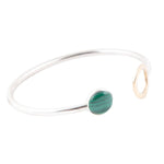 Circle Two Toned Malachite Cuff Bracelet - Barse Jewelry