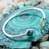 Circle Two Toned Malachite Cuff Bracelet - Barse Jewelry