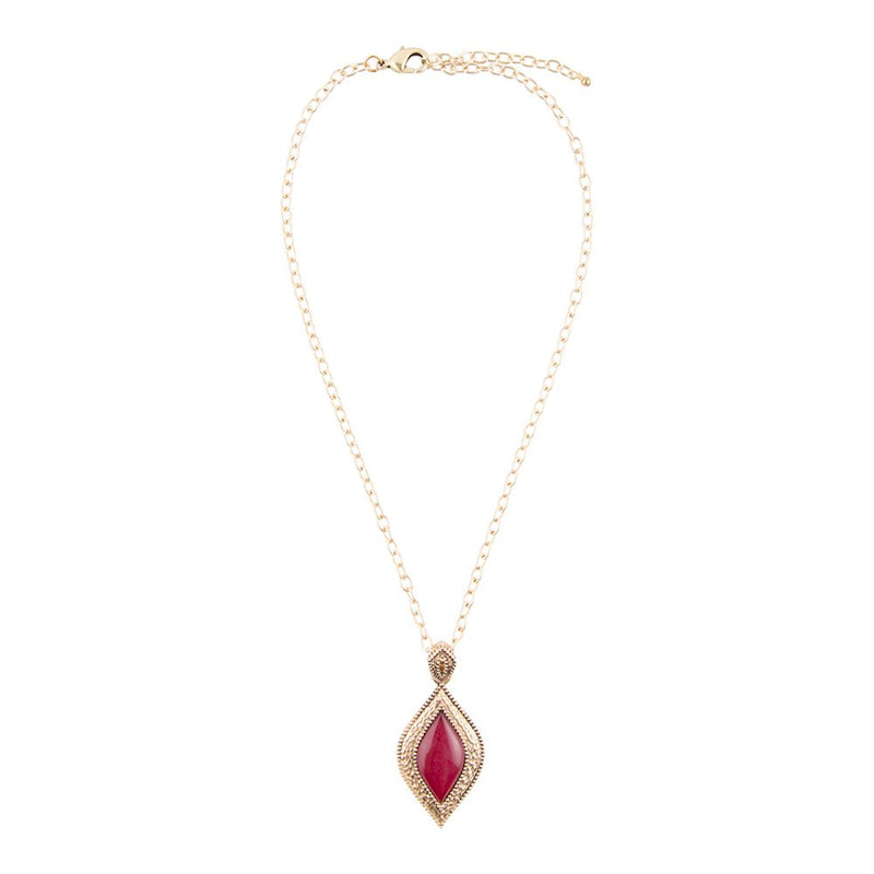 Cleopatra Bordeaux Quartz Necklace - Barse Jewelry