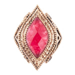 Cleopatra Bordeaux Quartz Ring - Barse Jewelry