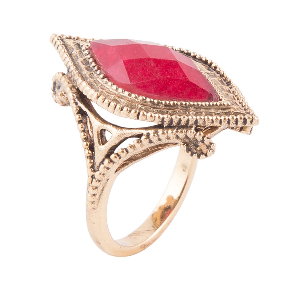 Cleopatra Bordeaux Quartz Ring - Barse Jewelry