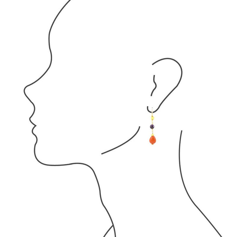 Colmar Linear Stone Drop Earrings - Barse Jewelry