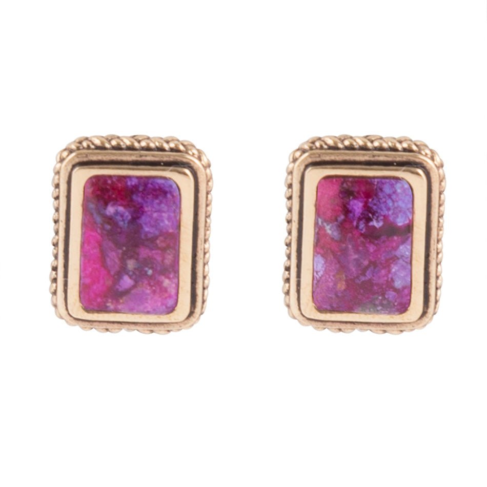 Credence Genuine Purple Turquoise Post Earrings - Barse Jewelry