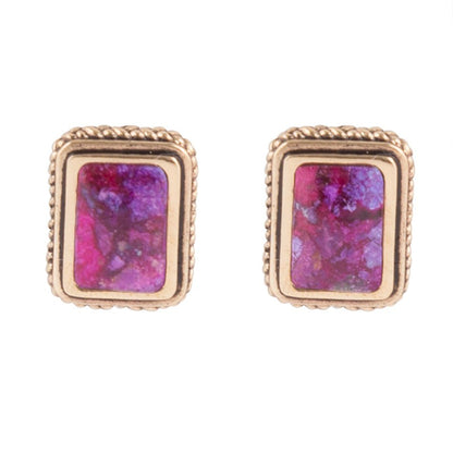 Credence Genuine Purple Turquoise Post Earrings - Barse Jewelry