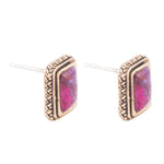 Credence Genuine Purple Turquoise Post Earrings - Barse Jewelry