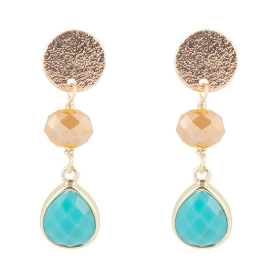 Crystal and Magnesite Teardrop Earrings