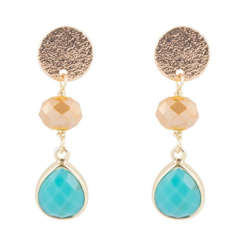 Crystal and Magnesite Teardrop Earrings - Barse Jewelry