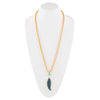Crystal Feather Necklace - Barse Jewelry