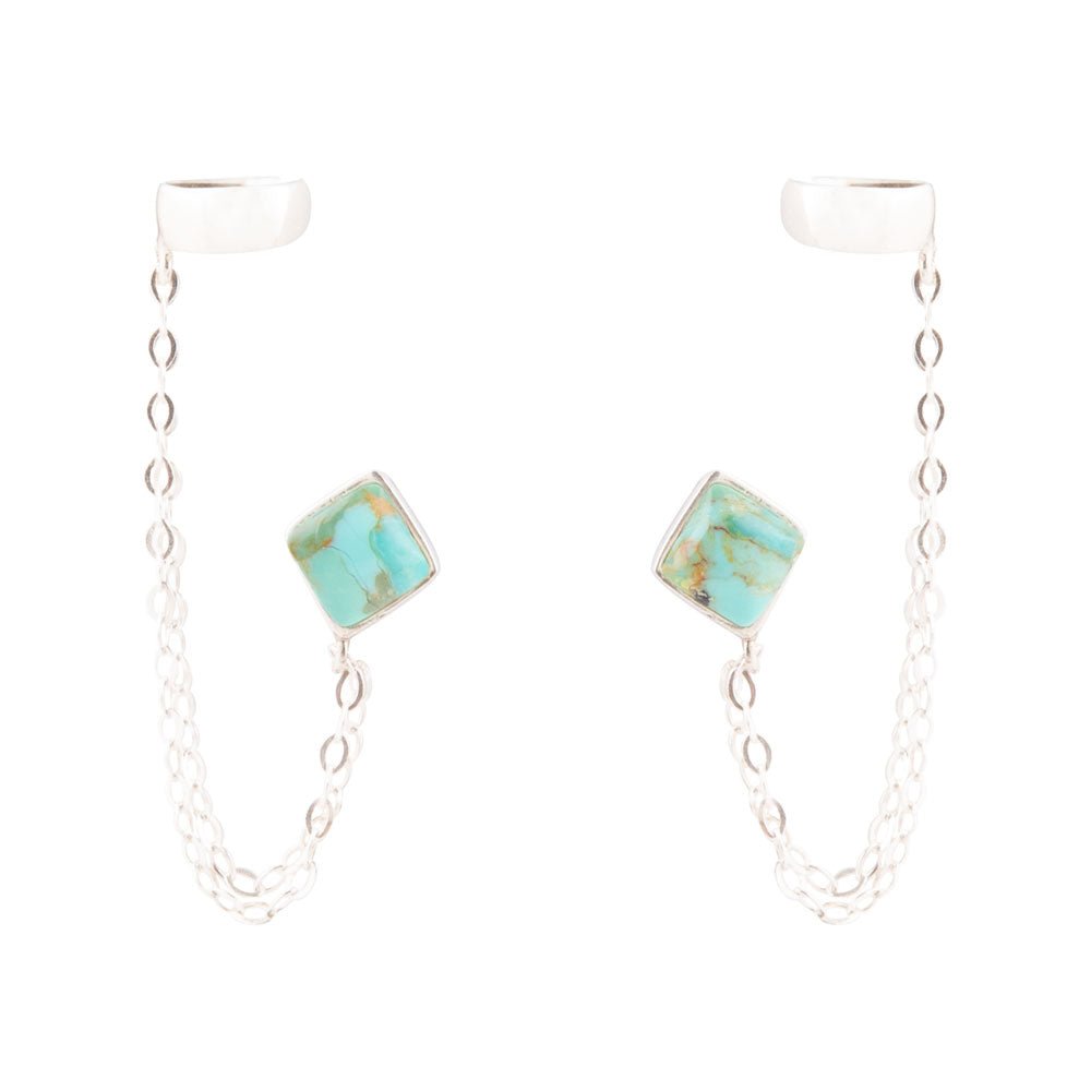 Cuffed Up Turquoise and Sterling Silver Earrings - Barse Jewelry