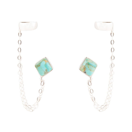 Cuffed Up Turquoise and Sterling Silver Earrings