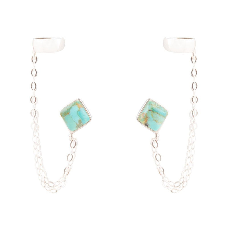 Cuffed Up Turquoise and Sterling Silver Earrings - Barse Jewelry