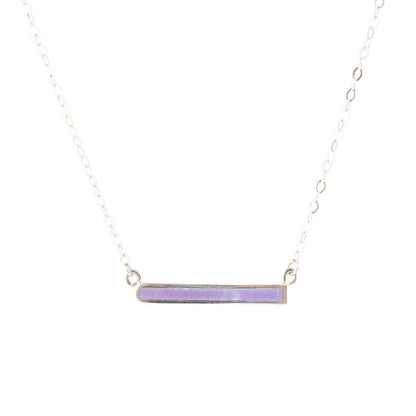 Dainty Amethyst Bar Necklace - Barse Jewelry