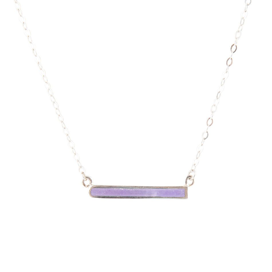 Dainty Amethyst Bar Necklace - Barse Jewelry