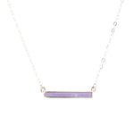 Dainty Amethyst Bar Necklace - Barse Jewelry