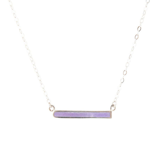 Dainty Amethyst Bar Necklace