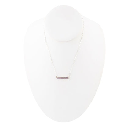 Dainty Amethyst Bar Necklace - Barse Jewelry