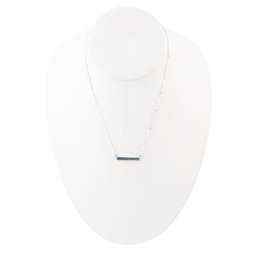 Dainty Azurite Bar Necklace - Barse Jewelry