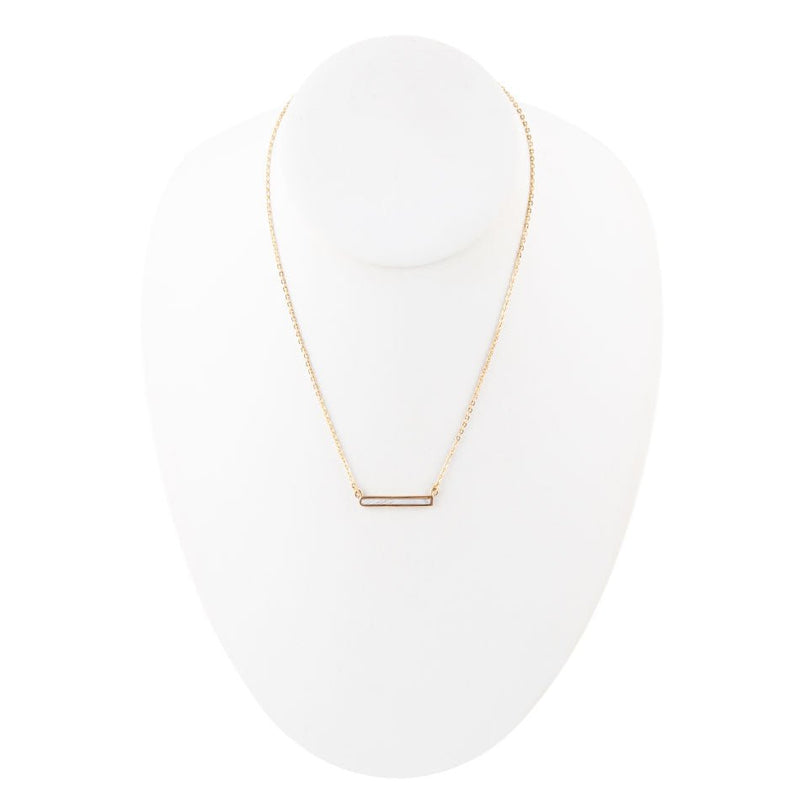 Dainty Botswana Agate Bar Necklace - Barse Jewelry