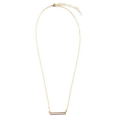 Dainty Botswana Agate Bar Necklace - Barse Jewelry