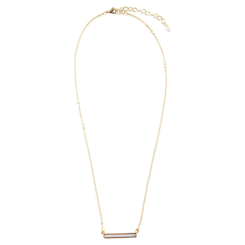 Dainty Botswana Agate Bar Necklace - Barse Jewelry