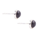 Dainty Dot Onyx and Sterling Silver Stud Earrings - Barse Jewelry