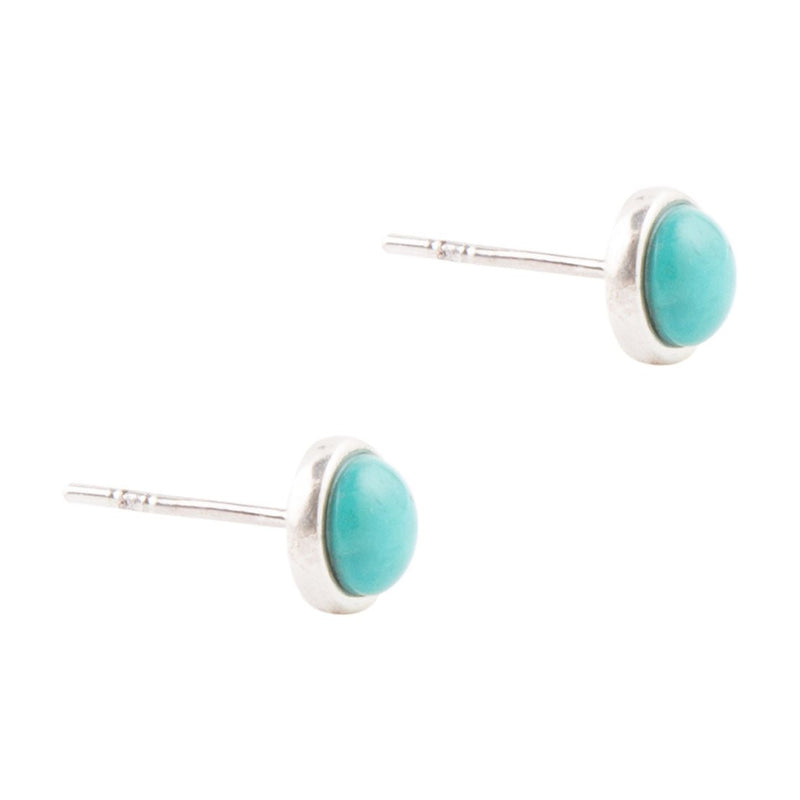 Dainty Dot Turquoise and Silver Earrings - Barse Jewelry