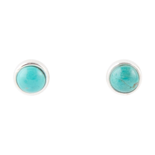Dainty Dot Turquoise and Silver Earrings