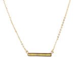 Dainty Green Aventurine Bar Necklace - Barse Jewelry