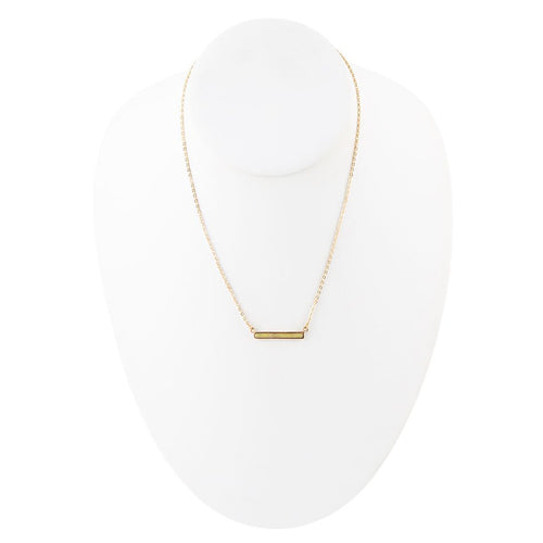 Dainty Green Aventurine Bar Necklace - Barse Jewelry