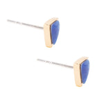 Dainty Lapis Triangle Stud - Barse Jewelry