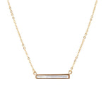 Dainty Mother of Pearl Bar Necklace - Barse Jewelry