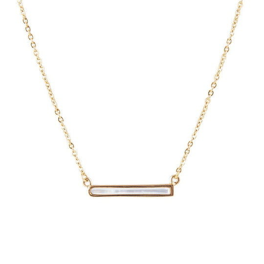Dainty Mother of Pearl Bar Necklace