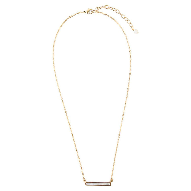 Dainty Mother of Pearl Bar Necklace - Barse Jewelry