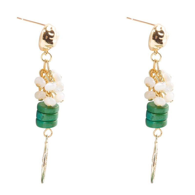 Dani Turquoise and Shell Drop Earrings - Barse Jewelry