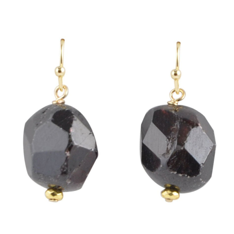 Dark Purple Garnet Drop Earring - Barse Jewelry