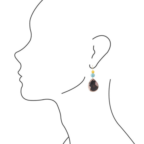 Dark Shell Turquoise Earrings - Barse Jewelry