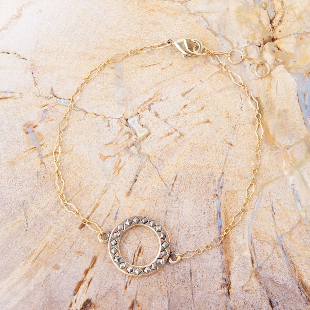 Delicate Stones Line Bracelet - Bronze - Barse Jewelry