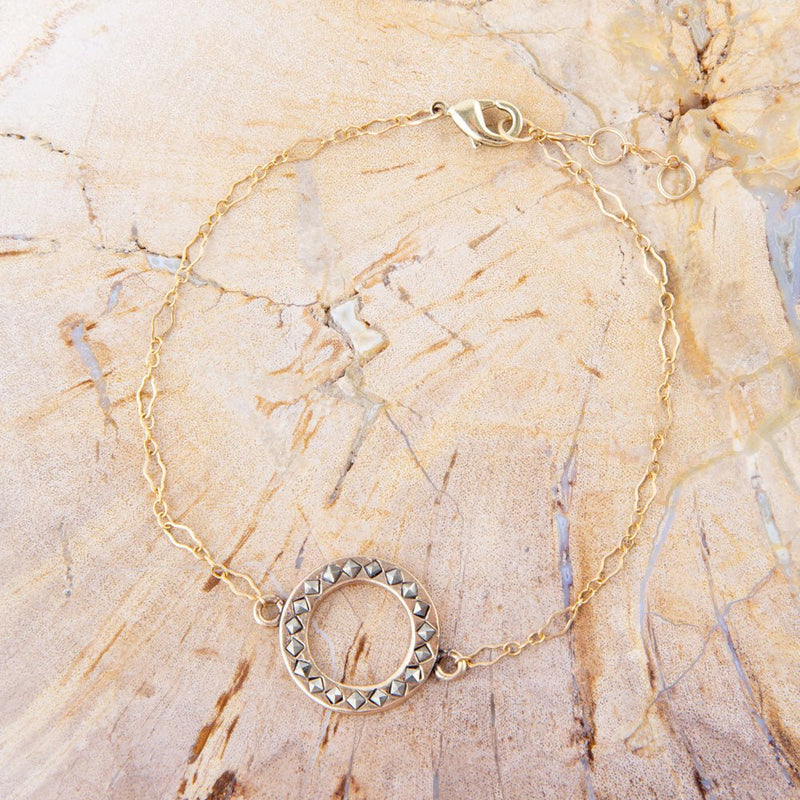 Delicate Stones Line Bracelet - Bronze - Barse Jewelry