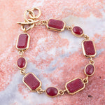 Delicately Red Onyx and Bronze Toggle Bracelet - Barse Jewelry